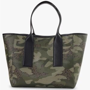 DKNY Green and Black Camouflage Tote